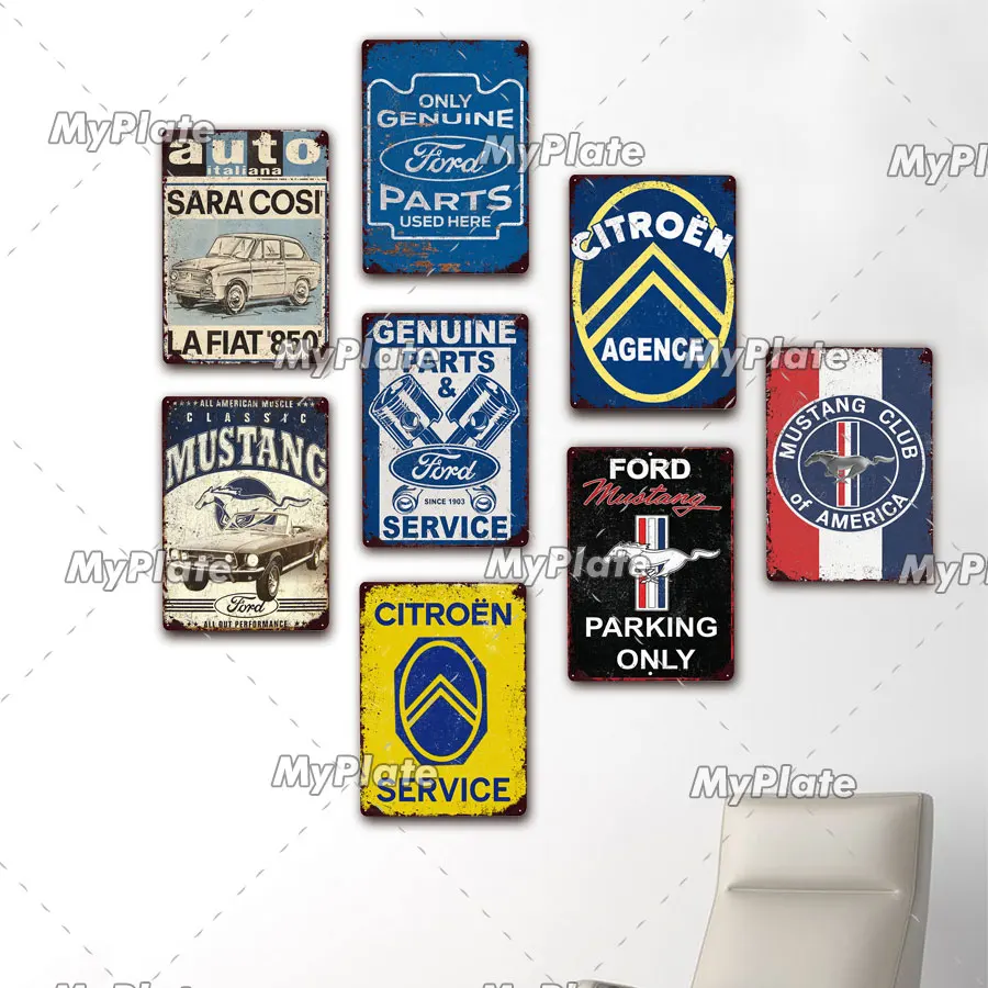 Металлический знак гаража винтажная фототабличка Настенный декор для мужская