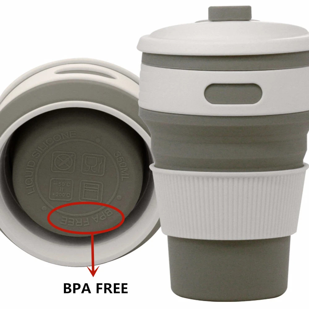 

350ml Coffee Cup Folding Silicone Water Cup BPA FREE Portable Silicone Telescopic Drinking Collapsible Multi-function Travel Cup