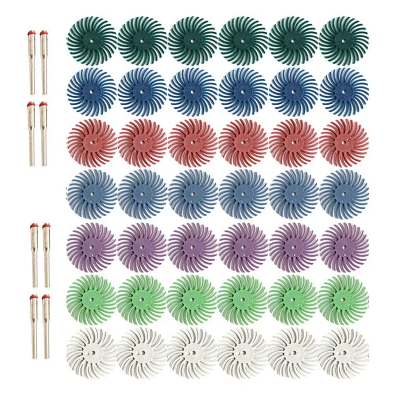 

50Pcs 1 Inch Radial Bristle Disc Kit Abrasive Brush m Shank Detail Polishing Wheel for Rotary Tool Accessories