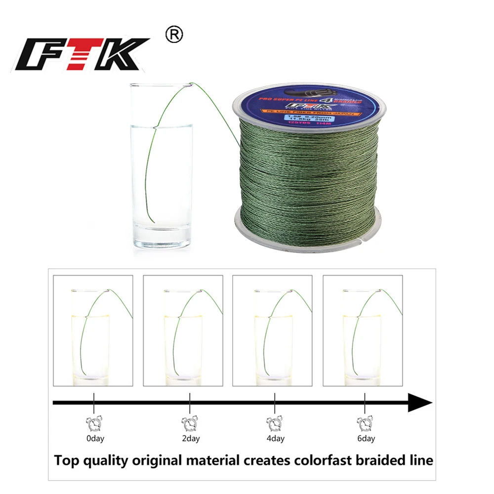FTK 114M 4 Strands PE Braided Wire Fishing Line 125Yards 0.10mm-0.40mm 8LB-60LB Incredibly Strong Multifilament Fiber - купить по