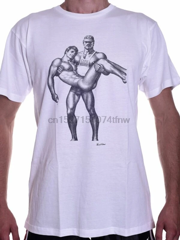 

Tom of Finland Life Guard T-Shirt Wei Men Kurzarm Rundhals Mnner Shirt