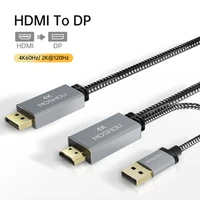 moshou hdmi compatible to dp 4k60hz1080p hdmi 2 0 to displayport 1 4 cable pc tv mini projector monitor projetor laptop for ps5