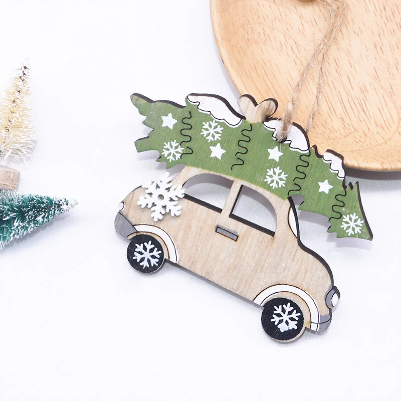 3 шт./компл. Merry Christmas деревянный дом лося шар со снежинками автомобиль подвесная Елочная игрушка Орнамент Рождественские украшения для дома