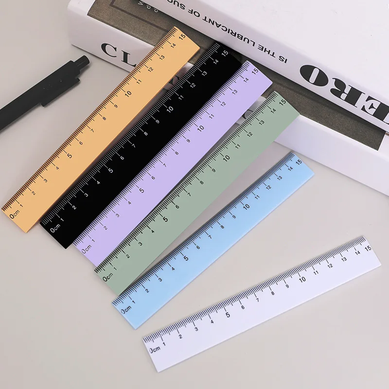 

1 PCS 15cm Morandi Color Sweet Kawaii Stationery Drawing Gift Office School Supplies Straight Plastic Ruler