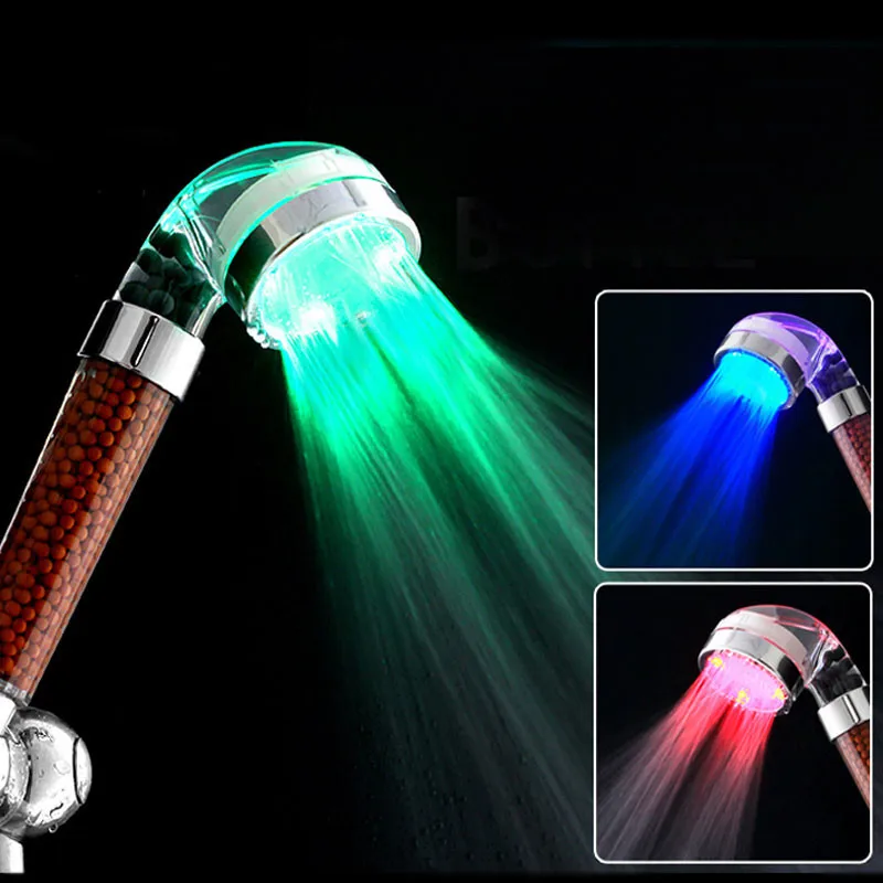 

Hot Selling LED Anion Shower SPA Shower Head Pressurized Water Saving Temperature Control Colorful Handheld Big Rain Shower