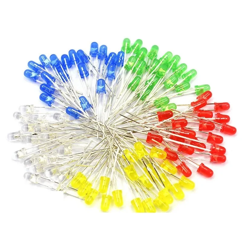 

50 PCS/LOT LED Mixed Color Red Green Emerald GreenYellow Blue White Orange LED Light 7 Color
