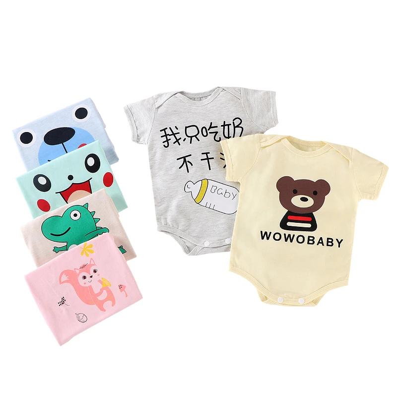 Peleles De manga corta para beb&eacute;, 100% algod&oacute;n, ropa para reci&eacute;n nacido, Mono para ni&ntilde;o y ni&ntilde;a-0