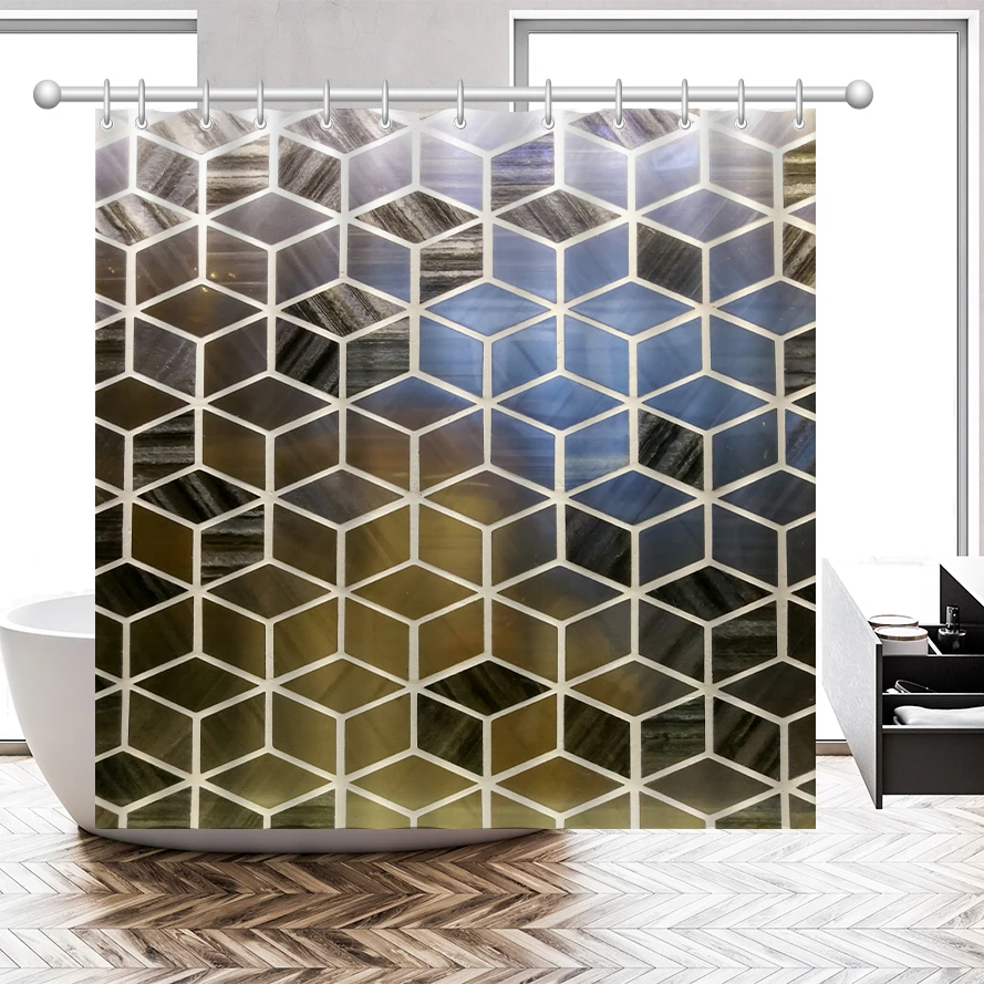 

Modern minimalist printing Nordic style metal style shower curtain set home decoration bathroom door curtain
