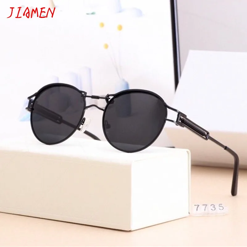 

Fashion Oval Steampunk Sunglasses Brand Design Men Women Vintage Metal Punk Sun glasses UV400 Shades Eyewear Gafas de Sol