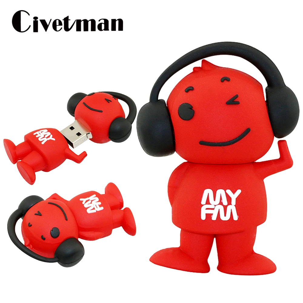 USB флеш накопитель Red Music Boy FM карта памяти 4 ГБ 8 16 32 64 Гб 128 256 Mini Cle подарок|USB