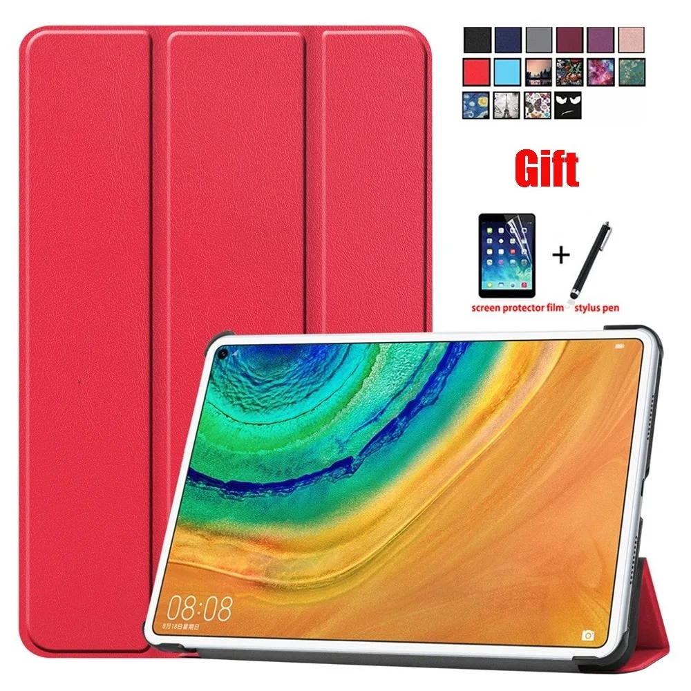 

Silm PU Leather Table Case for Huawei MatePad Pro10.8'' Tri-Fold Bracket Protective Cover for MRX-W09 W19 AL09 AL19 with Film