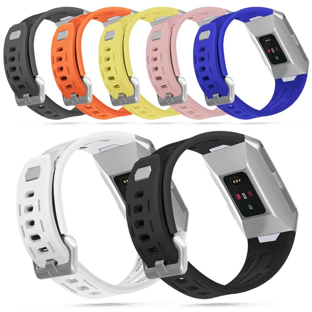 

Fashion Silicone Strap For Fitbit Lonic Watch Wrist Bands Men Women Breathable Sports Watchbands Adjustable Replacement Strap
