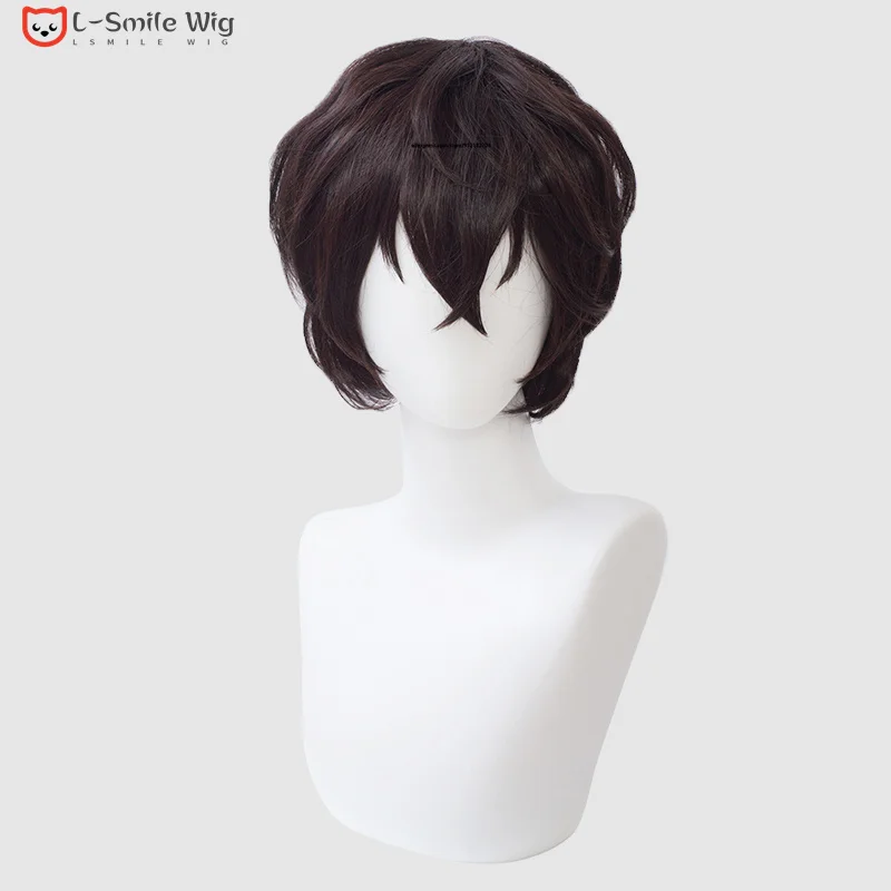 Парик для косплея дазай Осаму из аниме бродячие псы термостойкие короткие волосы