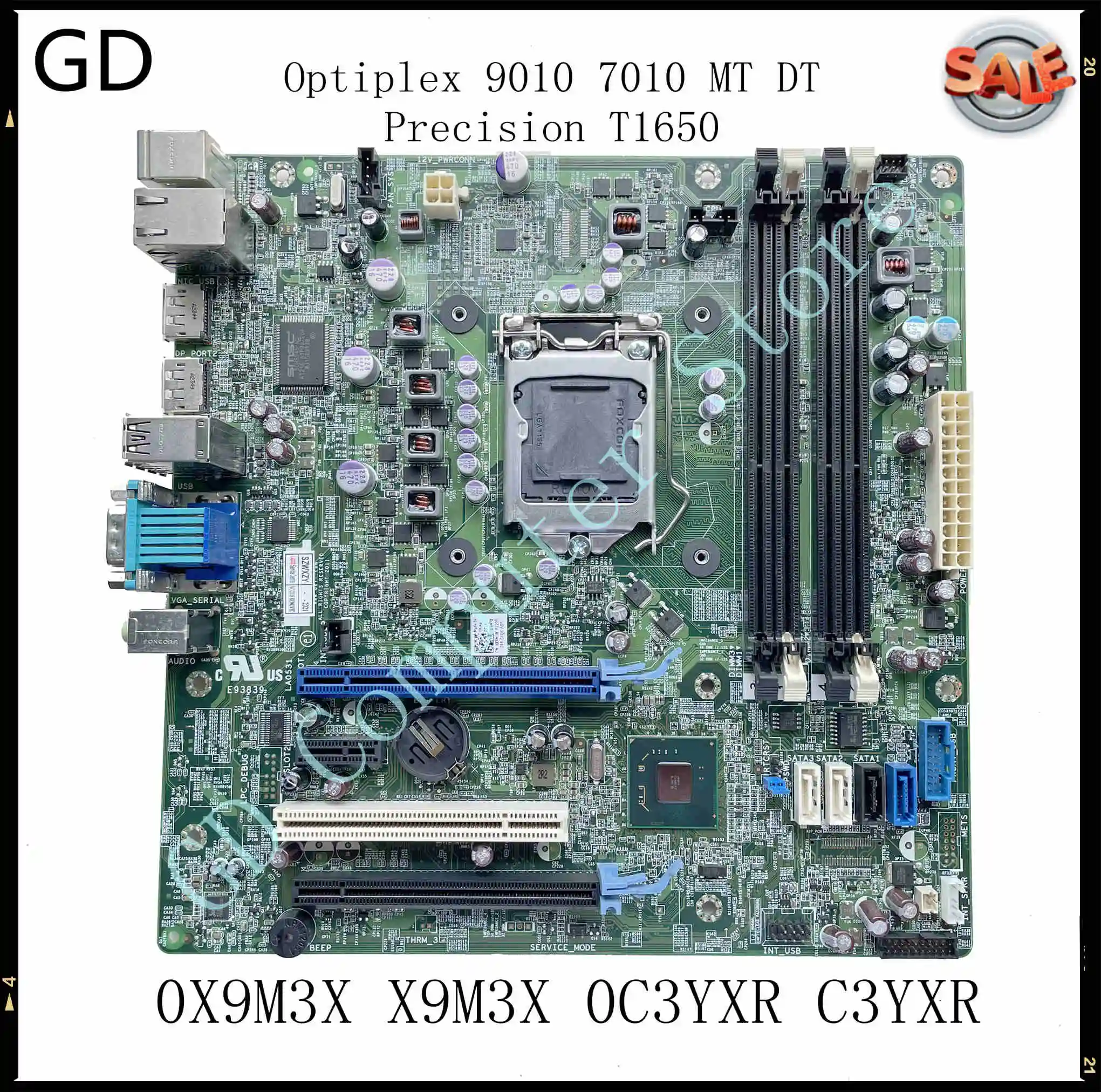 GD оригинальная настольная материнская плата для DELL Optiplex 9010 7010 MT DT Precision T1650 0X9M3X X9M3X