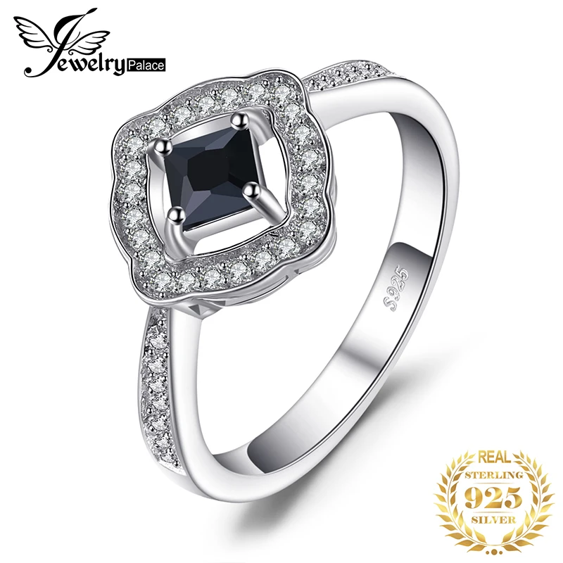 Jewelrypalace элегантный 0.55ct квадратных вырезать натуральная шпинель Halo Кольцо для Для