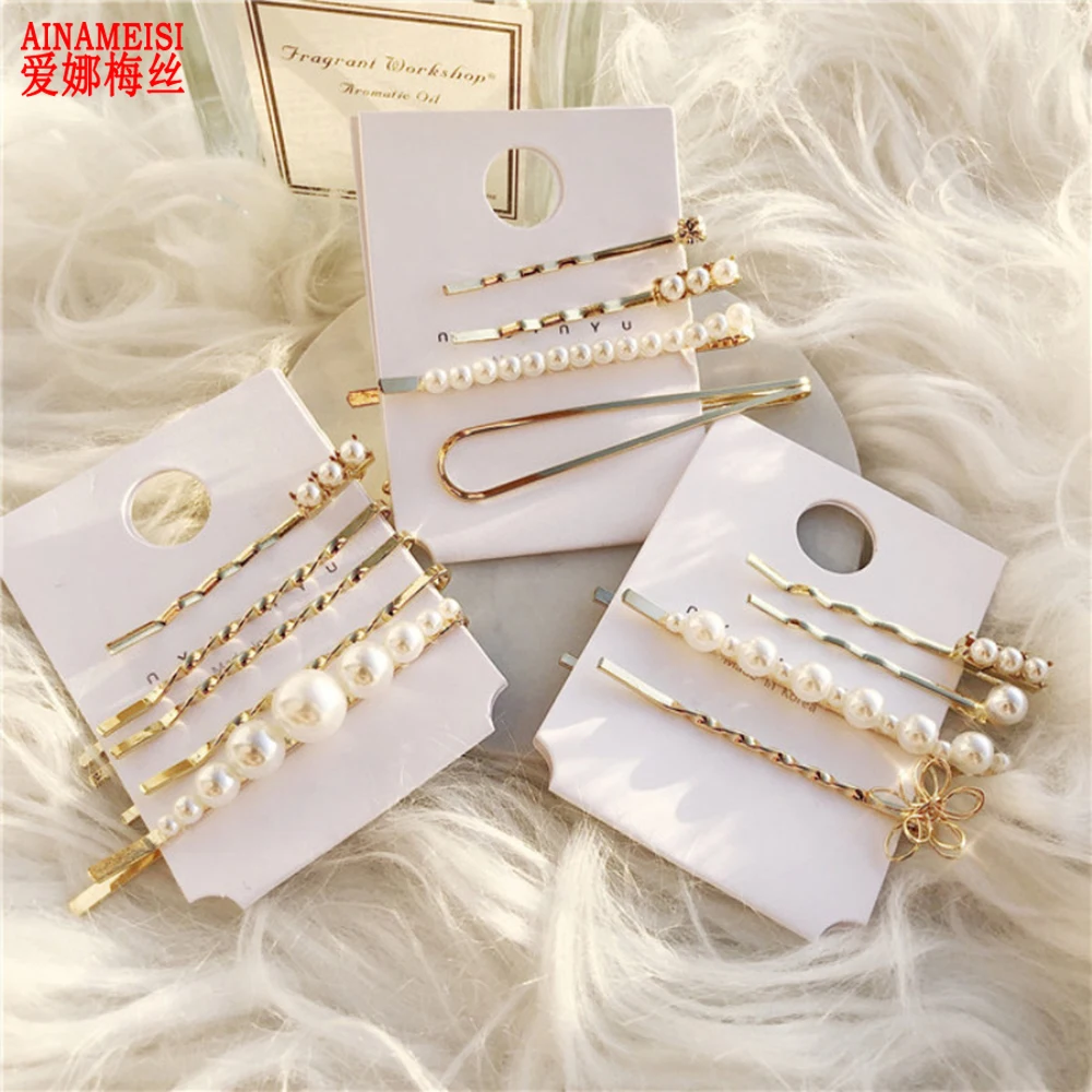 Ainamesi жемчужный набор шпильки корейский головной убор чистая красная девушка