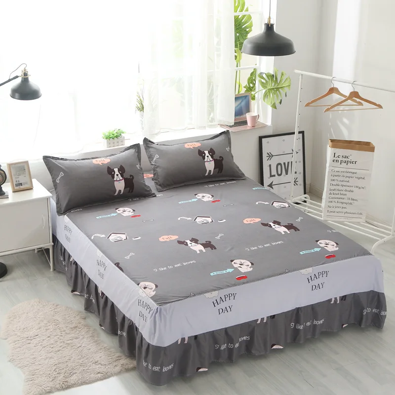 1 шт. юбка для кровати + 2 наволочка постельное белье мягкое шлифованное покрывало