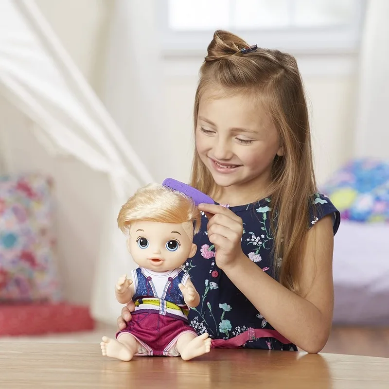 

Hasbro Baby Alive Sweet Spoonfuls Blond Hair Boy Realistic Reborn Baby Educational Interactive Soft Model Dolls Toys Kids Age 3