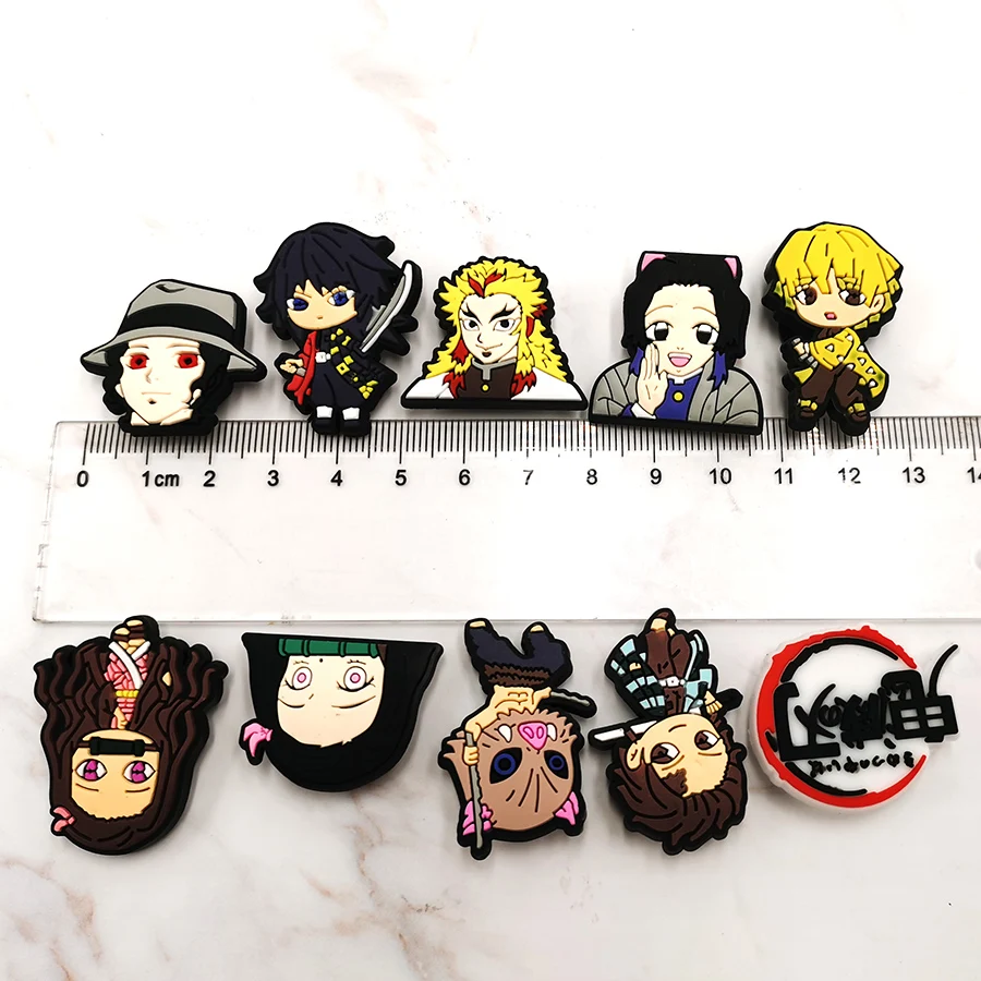 Single Sale 1pcs Japanese Anime PVC Shoe Charms Shoe Accessories Shoe Buckle Diy Wristbands Decorations For Kids Gift Croc Jibz