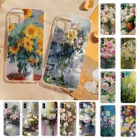 yndfcnb claude monet art painting phone case for iphone 11 12 13 mini pro xs max 8 7 6 6s plus x 5s se 2020 xr cover