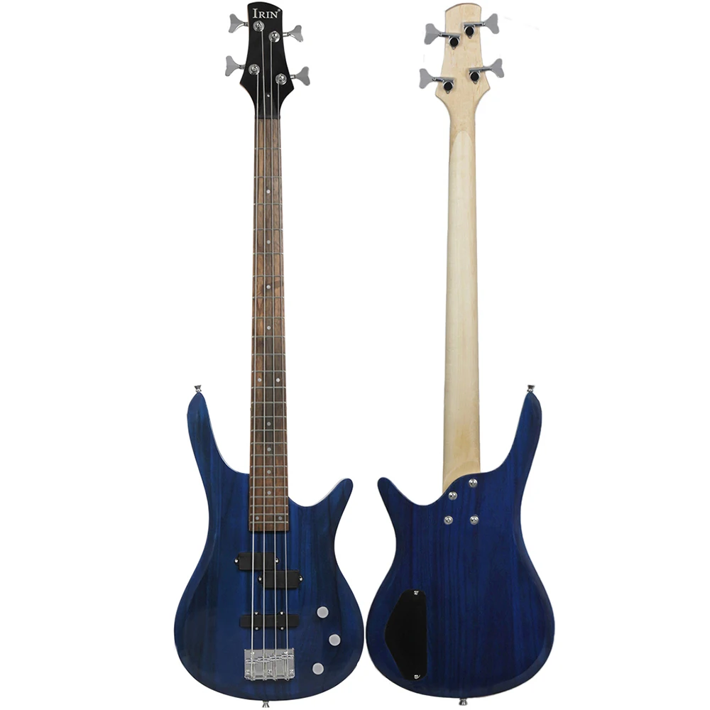 Professional 4 String Electric Bass Guitar Blue 24 Frets Bass Guitar Solid Wood Fingerboard Stringed Instrument For Music Lovers