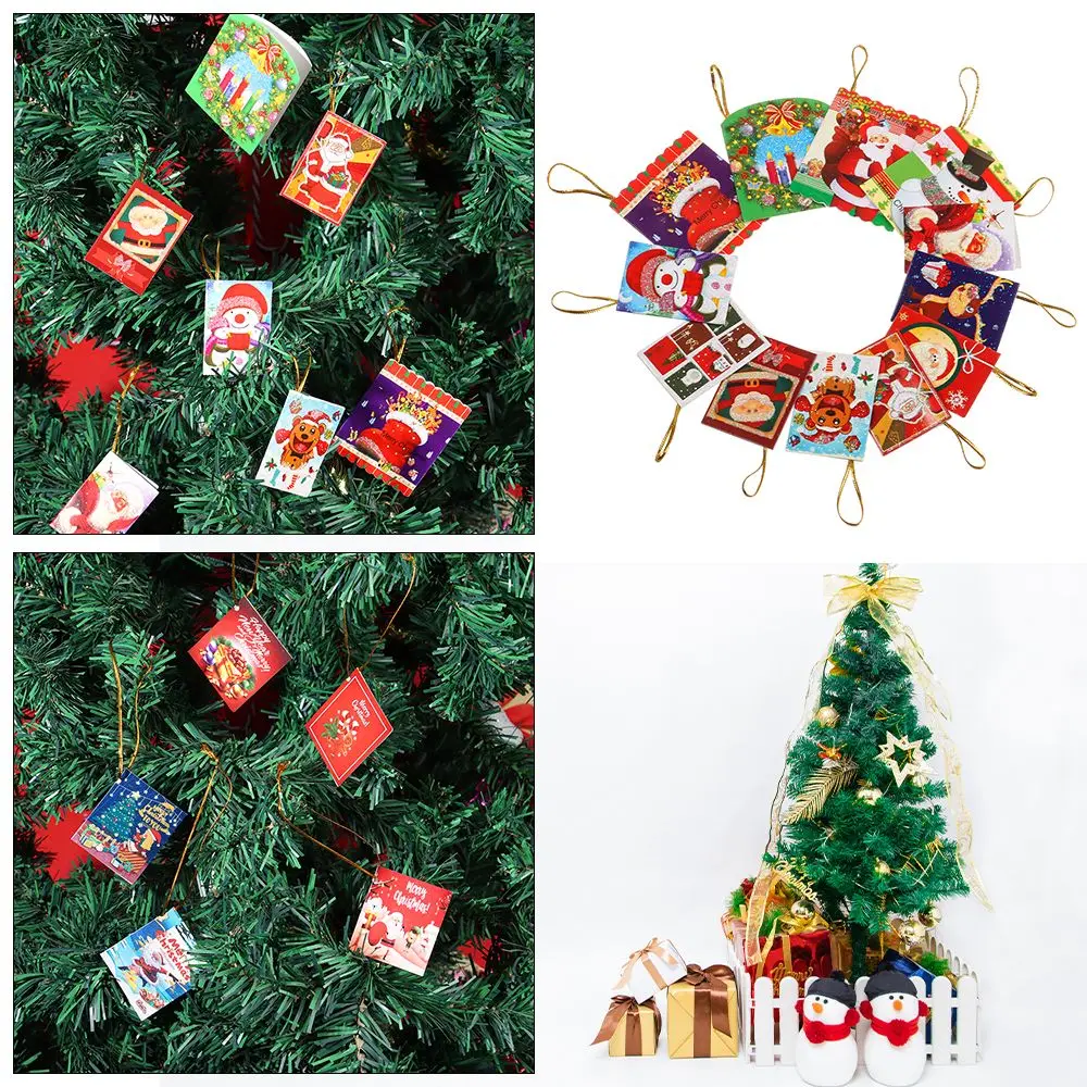 

Смешанные узоры, товары вечерние, Висячие поздравительные открытки, украшение для рождественской елки, открытка с сообщением, рождественск...