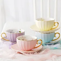 Macaron Ceramic Coffee Cup and Saucer Phnom Penh Pumpkin Cup and Saucer Small Fresh Afternoon Tea Cup