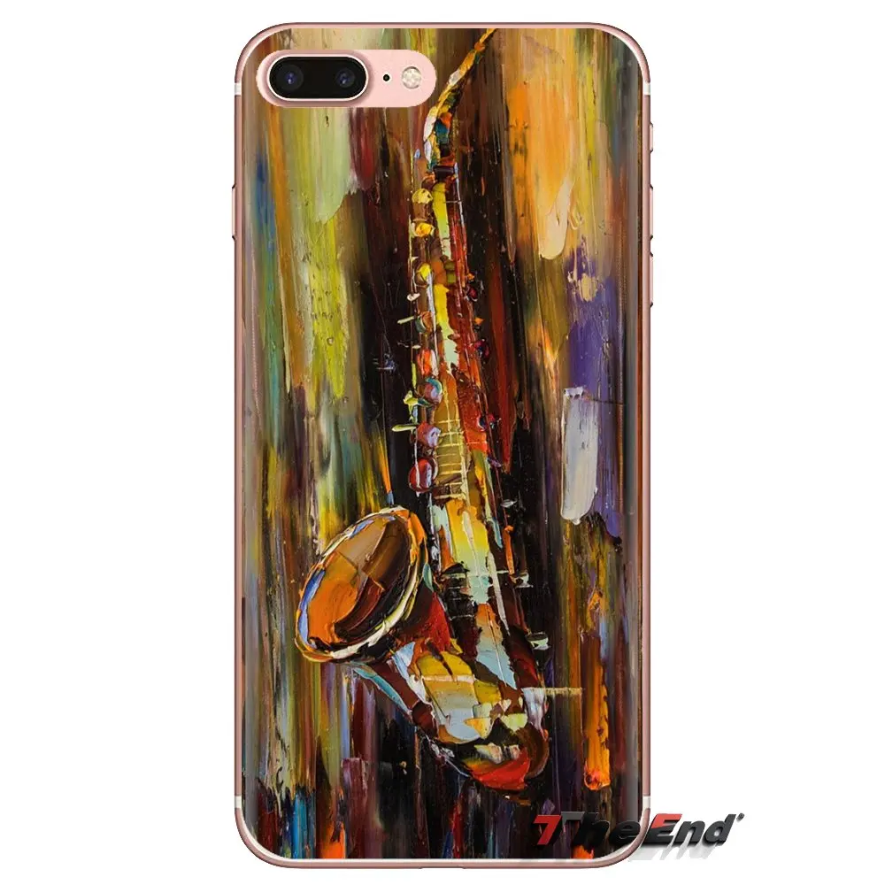 Саксофон музыка Джаз символы ТПУ чехол для iPhone XS Max XR X 4 4S 5 5S 5C SE 6 6S 7 8 плюс samsung Galaxy J1