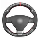 Черная замша, углеродное волокно, сшитая вручную чехол рулевого колеса автомобиля, для Volkswagen Golf 5 Mk5 GTI VW Golf 5 R32 Passat R GT 2005