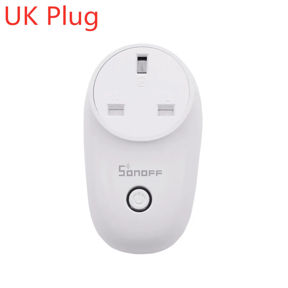 UK Plug Sonoff S26 Wi-Fi умная розетка EU/US/UK/CN/AU беспроводной штекер умный дом переключатель розетки работает с Alexa Google Home iftt - Комплект: UK Plug
