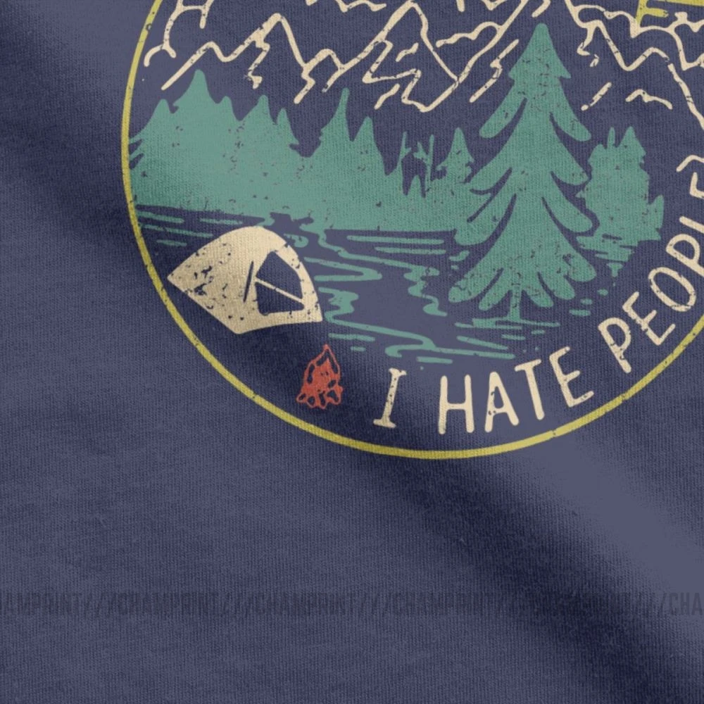 Футболка мужская с надписью I Hate People повседневный топ круглым вырезом
