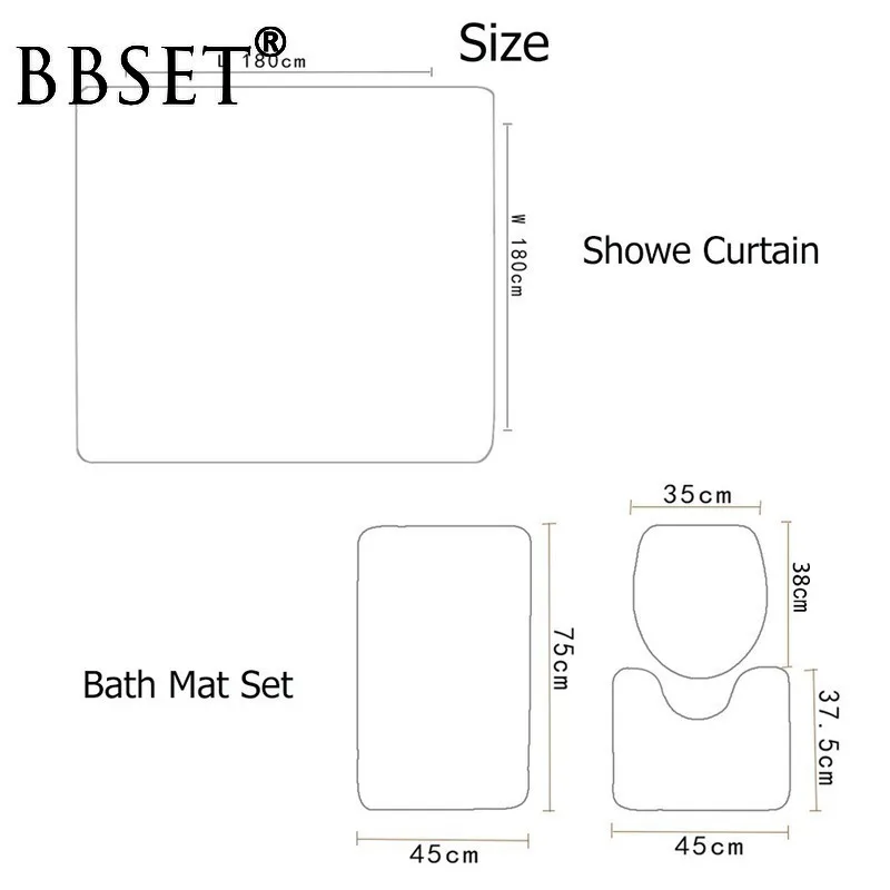 

Highland Gray Cow Waterproof Print Shower Curtain 4 Piece Toilet Lid Cover Anti-slip Soft Rugs Bath Mat Bathroom Set Home Decor