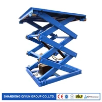 qiyun container loading use lift equipment scissor type fixed hydraulic aerial work platform with ce