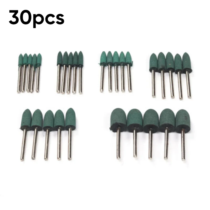 

30pcs Rubber Grinding Wheel Abrasive Polishing Burr Mounted Point Dental Sanding Wheel 1/8" Shank For Metal Iron Surface