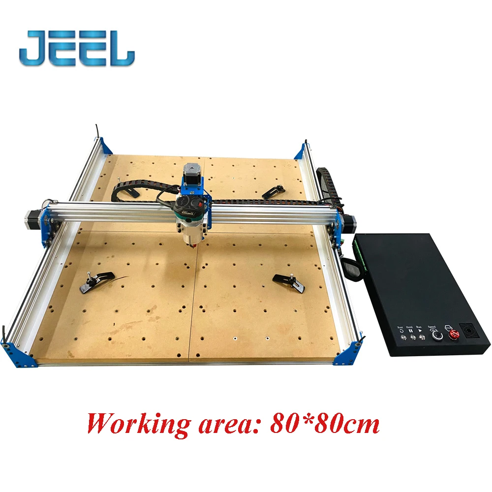 CNC Router Machine 80*80cm working ares for Wood Acrylic Carving Arts Crafts DIY 3 Axis Milling Cutting Engraving Machine