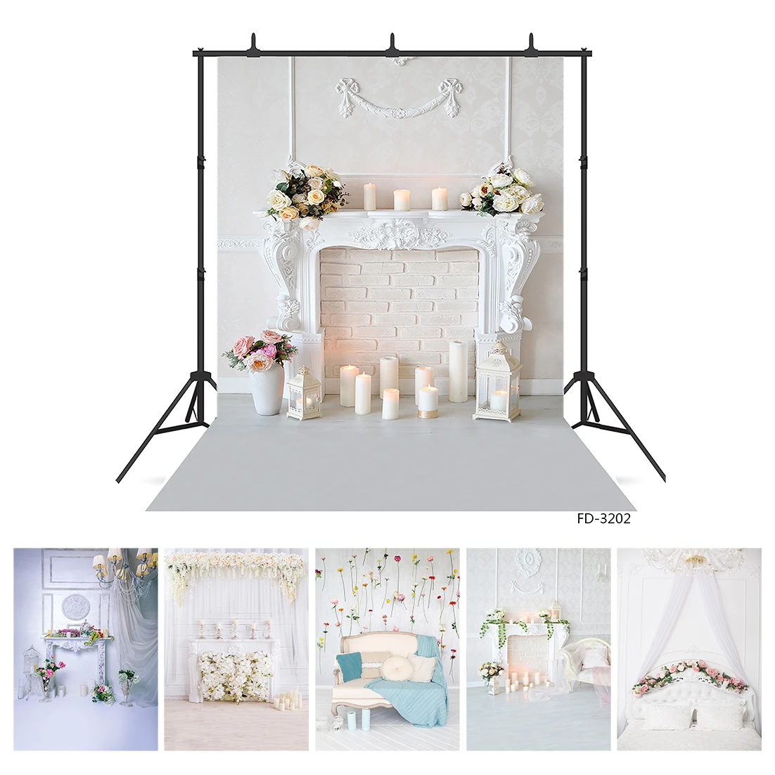 Виниловый фон для детской фотосъемки съемки с изображением белой гостиной