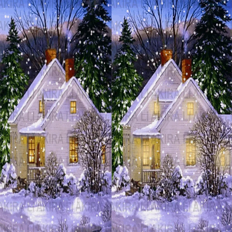 Живопись 5d Diamond Painting House в полном объеме квадратного/круглого сверла Вышивка Рождественский снежный пейзаж Декор для дома в подарок.