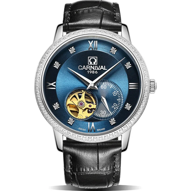 Карнавал tourbillon Автоматические Мужские механические часы модные
