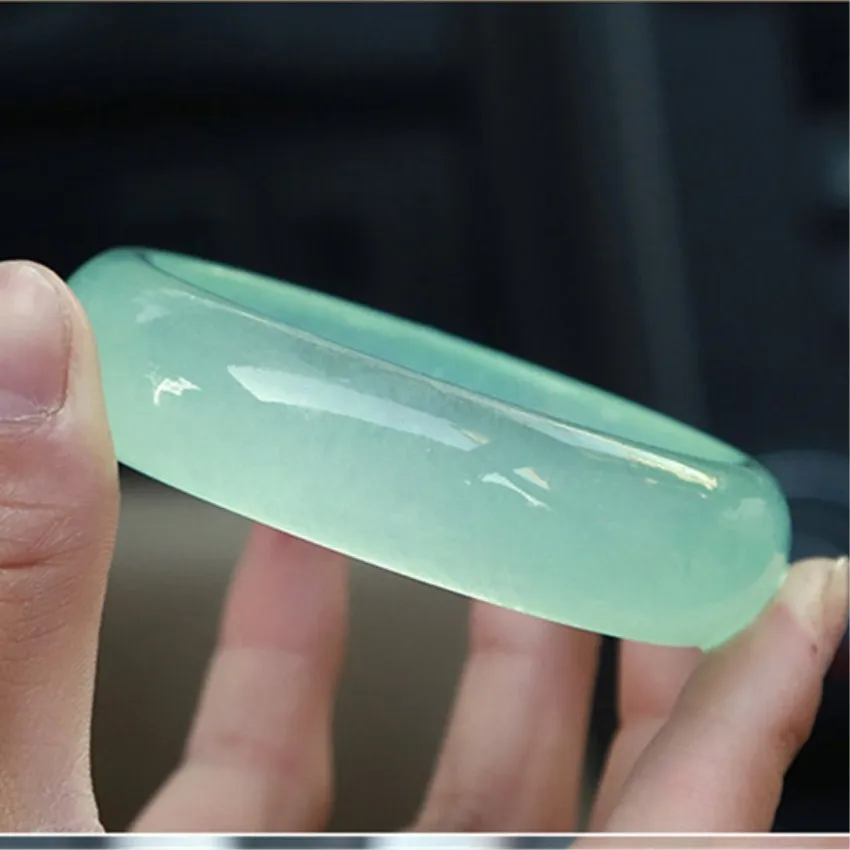 

Натуральные зеленые круглые браслеты, очаровательные украшения, женский браслет ручной работы для женщин и мужчин, модные аксессуары 56-64 мм