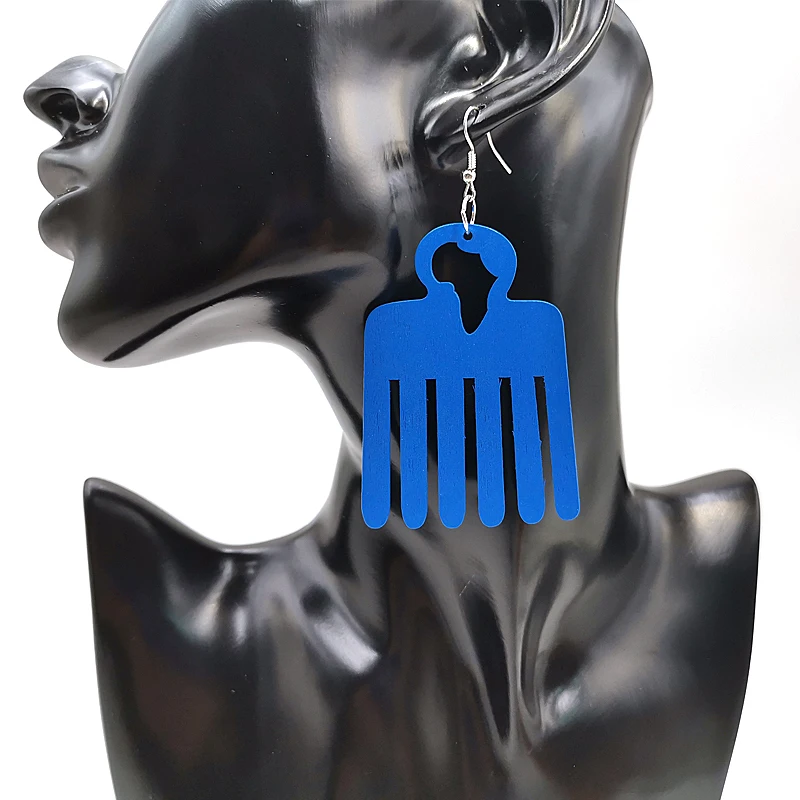 YD & YDBZ покраска афро гребень деревянные висячие серьги африканские энтические