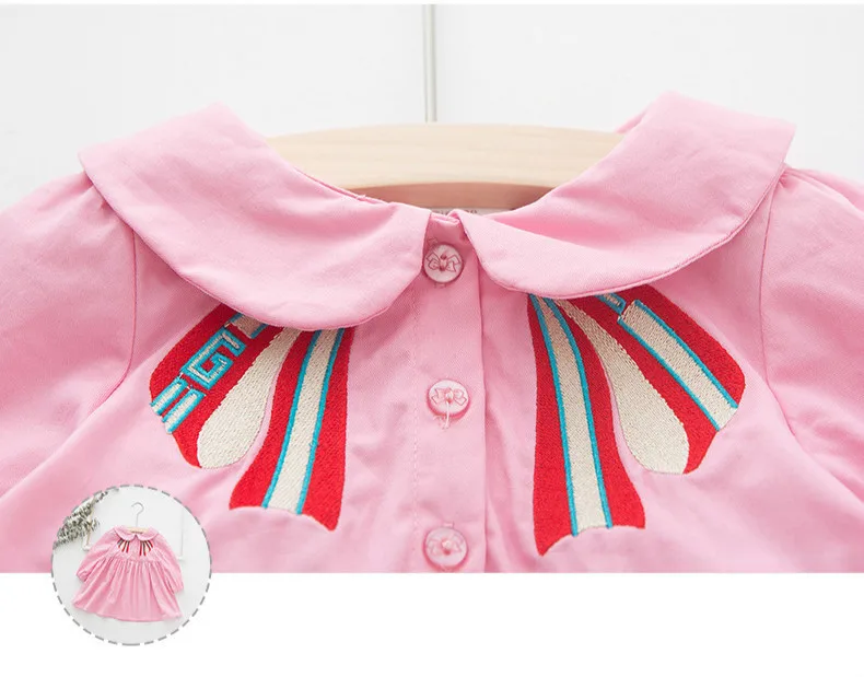 2019 новое осеннее платье из 100% хлопка с вышивкой для маленьких девочек вечерние