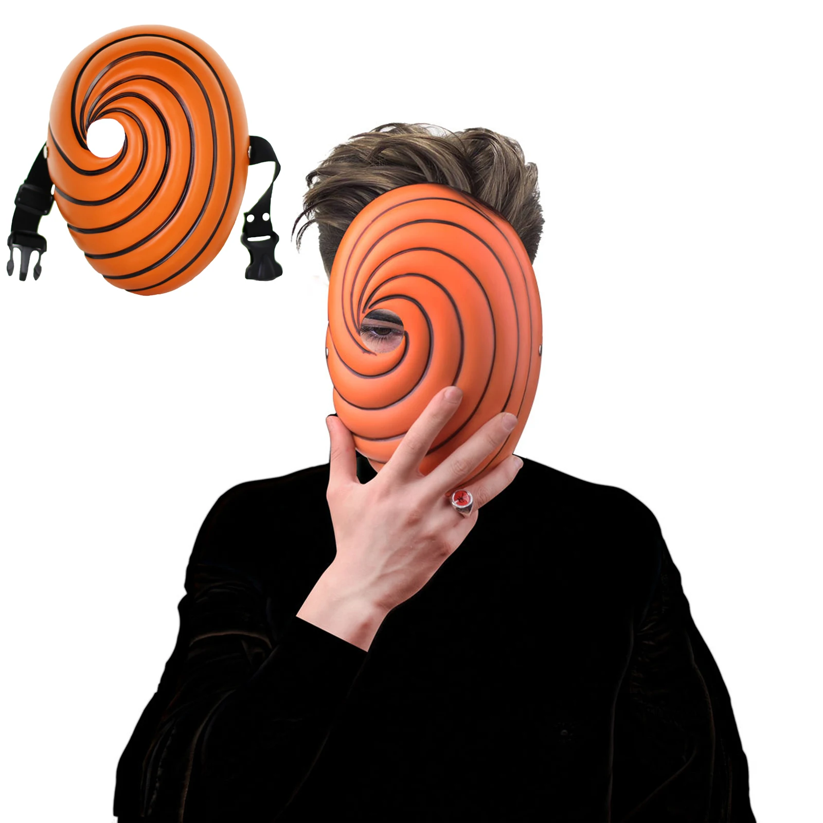 Аниме Akatsuki Uchiha маска Tobi Obito ниндзя Акацуки Madara Косплей костюмы смола кольцо Маска