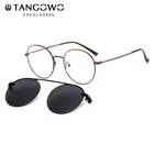 Солнцезащитные очки TANGOWO для мужчин и женщин, круглые поляризационные солнцезащитные очки UV400 в стиле ретро, дизайнерские оптические Металлические Магнитные очки в оправе DP33065