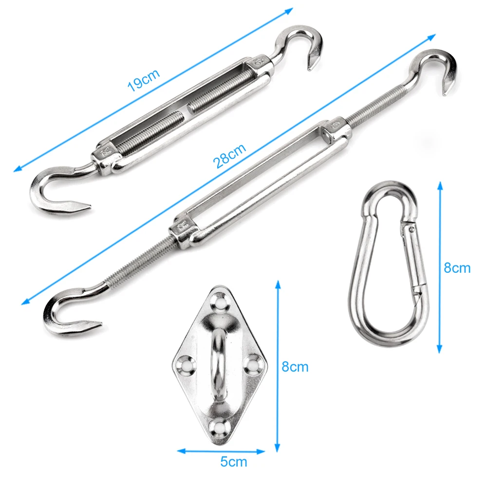 

Awning Install Attachment Set Heavy Duty Sun Shade Sail Stainless Steel Hardware Kit for Home Garden Sunshade Fixing Accessories