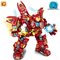 820pcs city war super armor robot building blocks military warrior mecha figures weapon bricks toys for children gifts
