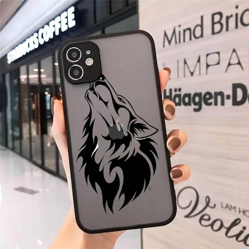

Beauty beast wolf dragon dog Phone Case Matte Transparent for iPhone 7 8 11 12 s mini pro X XS XR MAX Plus cover funda
