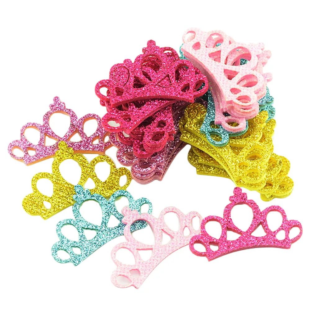 30 шт. Разноцветные детские заколки для волос в форме короны блестки аксессуары |