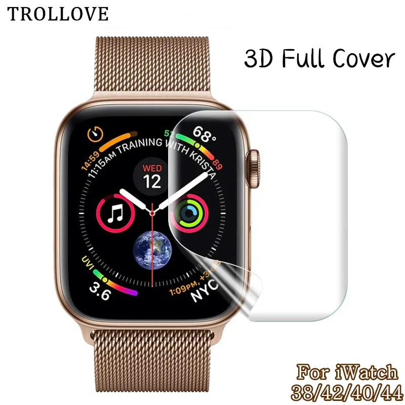Защитная пленка для экрана iWatch 4 5 Гидрогелевая пленка для Apple Watch Series 1 2 3 HD полноразмерная пленка 40 мм 44 мм 38 мм 42 мм(не стекло