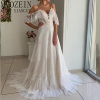 ivory wedding dresses 2019 bridal dress lace a line off the shoulder court train wedding dress robe de mariage