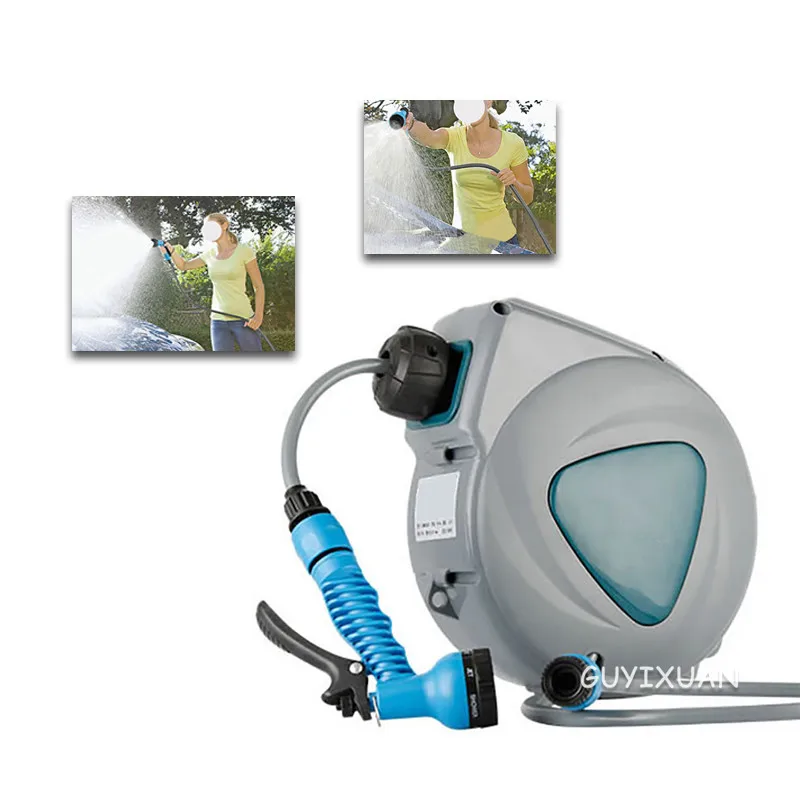 

Automatic retractable hose reel / 11 meters car wash watering hose rack / pipe winding rack / line pipe recycler / water drum